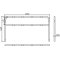 Protective bar made of steel tubing |  60 x 2.5 mm | with crossbar | total width: 2500 mm | total height: 1400 mm | hot-dip galvanized and white coatedwith red reflecting stripes